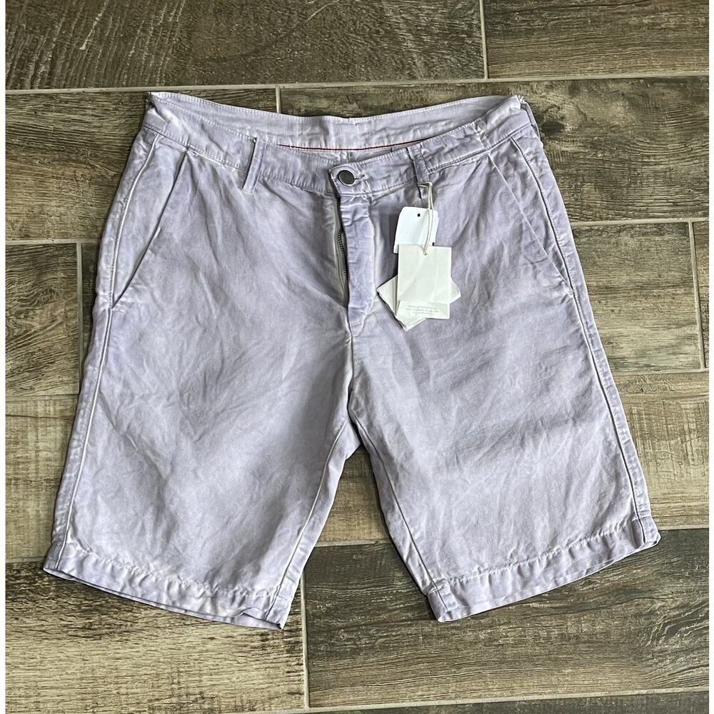 $1,395 NWT Brunello Cucinelli Ink Blue Cotton Linen Blend Men's Shorts 30